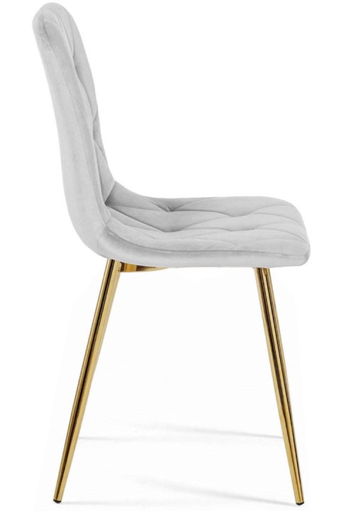 Krzesło tapicerowane BORGO VELVET LIGHT GREY GOLD Lugano