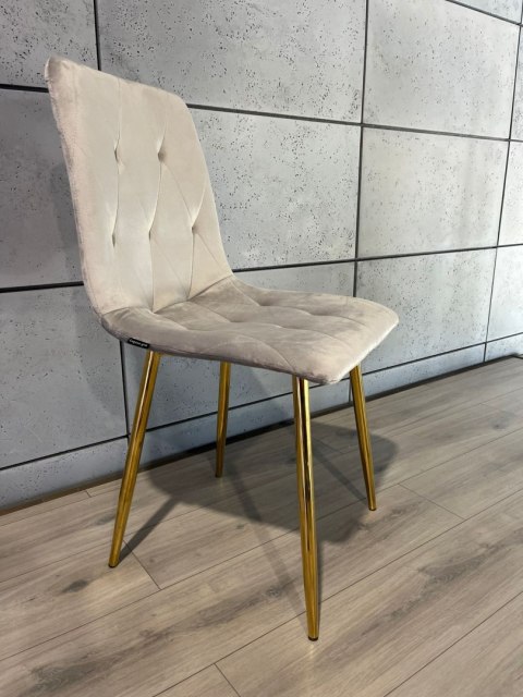 Krzesło tapicerowane BORGO VELVET LIGHT GREY GOLD Lugano
