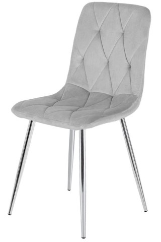 Krzesło tapicerowane BORGO VELVET LIGHT GREY SILVER Lugano