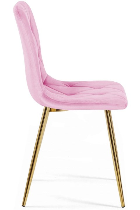 Krzesło tapicerowane BORGO VELVET PINK GOLD Lugano