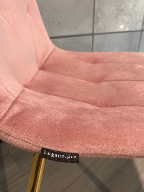 Krzesło tapicerowane BORGO VELVET PINK GOLD Lugano