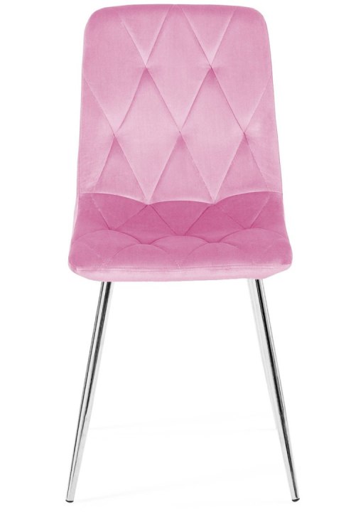 Krzesło tapicerowane BORGO VELVET PINK SILVER Lugano