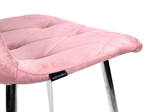 Krzesło tapicerowane BORGO VELVET PINK SILVER Lugano