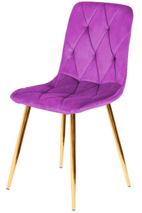 Krzesło tapicerowane BORGO VELVET PURPLE GOLD Lugano