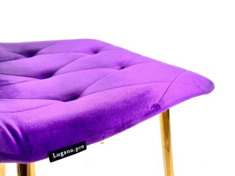 Krzesło tapicerowane BORGO VELVET PURPLE GOLD Lugano
