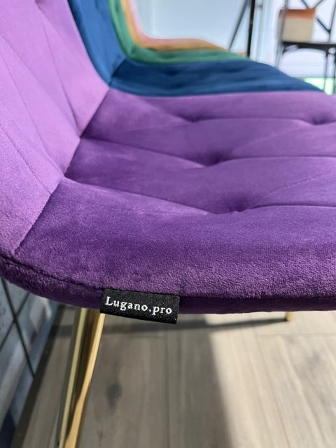 Krzesło tapicerowane BORGO VELVET PURPLE GOLD Lugano