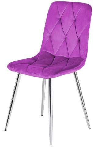 Krzesło tapicerowane BORGO VELVET PURPLE SILVER Lugano