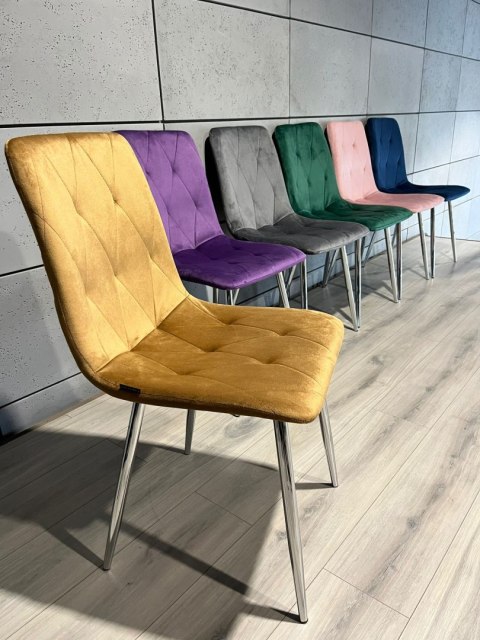 Krzesło tapicerowane BORGO VELVET TRUFLE SILVER Lugano