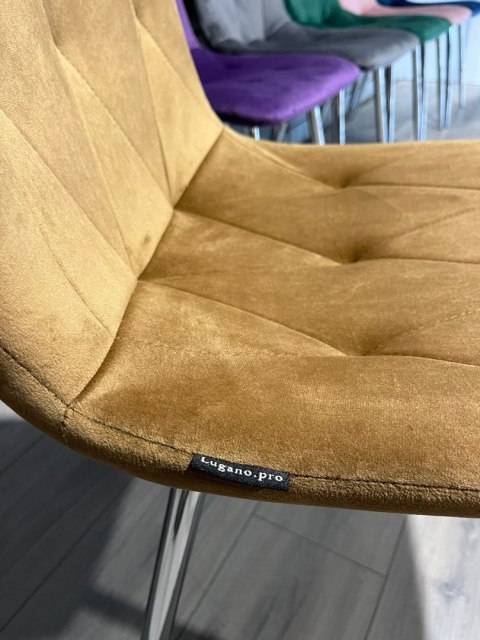 Krzesło tapicerowane BORGO VELVET TRUFLE SILVER Lugano