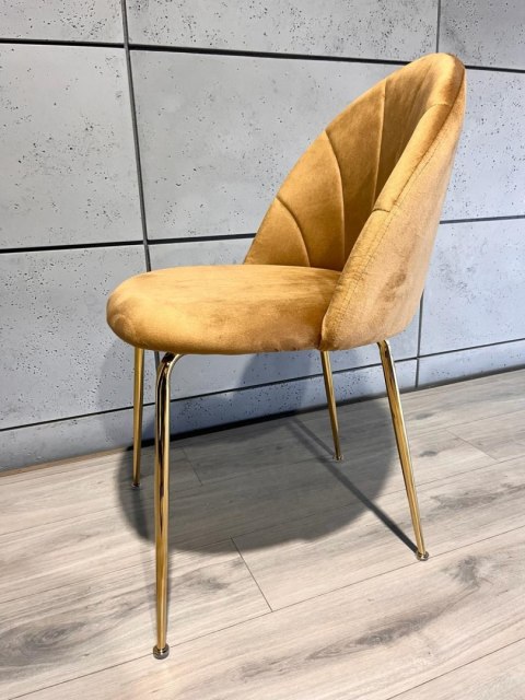 Krzesło tapicerowane CAMILA TRUFLE VELVET GOLD Lugano