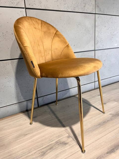 Krzesło tapicerowane CAMILA TRUFLE VELVET GOLD Lugano