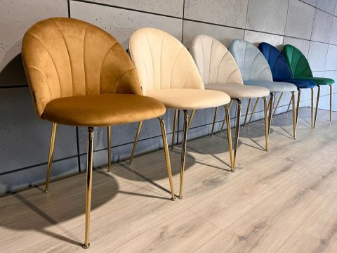Krzesło tapicerowane CAMILA TRUFLE VELVET GOLD Lugano