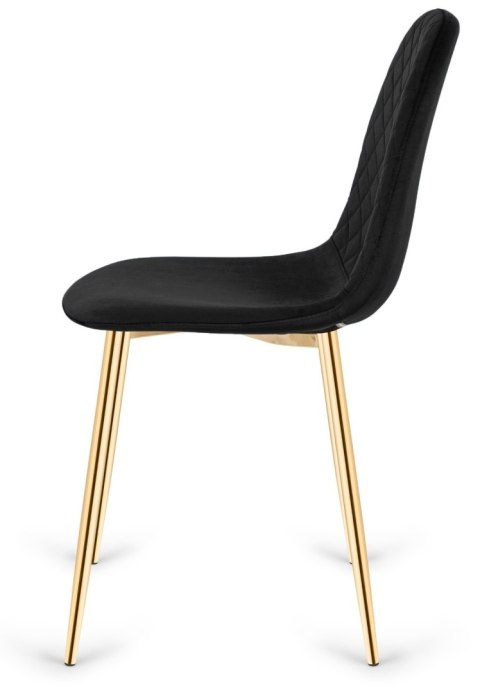 Krzesło tapicerowane CARO VELVET BLACK GOLD Lugano Krzesło tapicerowane CARO VELVET BLACK GOLD Lugano