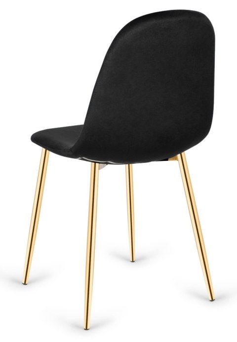 Krzesło tapicerowane CARO VELVET BLACK GOLD Lugano Krzesło tapicerowane CARO VELVET BLACK GOLD Lugano