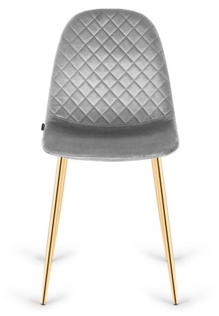Krzesło tapicerowane CARO VELVET GREY GOLD Lugano