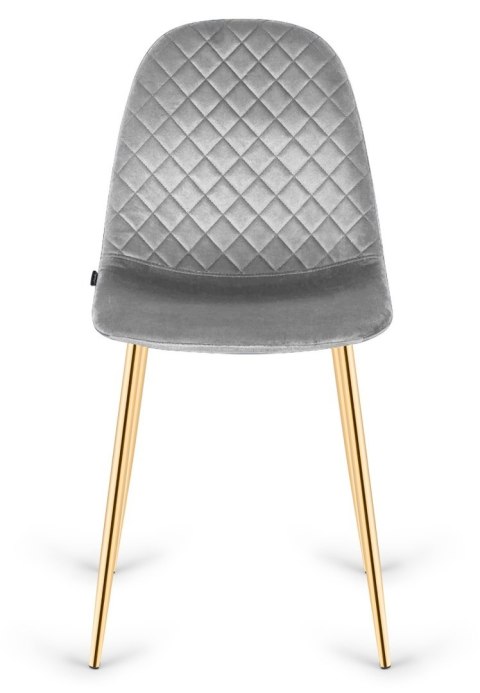Krzesło tapicerowane CARO VELVET GREY GOLD Lugano