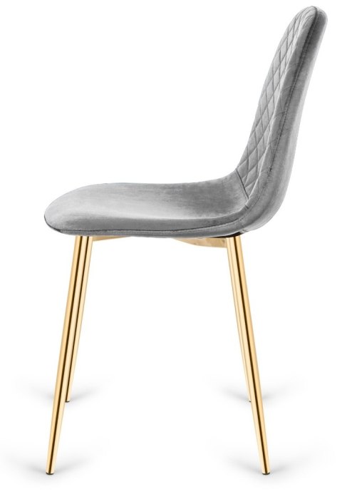 Krzesło tapicerowane CARO VELVET GREY GOLD Lugano