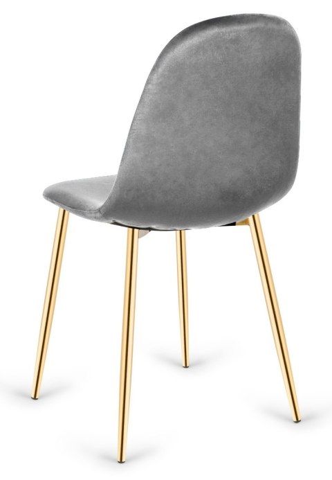 Krzesło tapicerowane CARO VELVET GREY GOLD Lugano