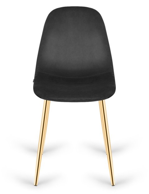 Krzesło tapicerowane GIULIA VELVET BLACK GOLD Lugano