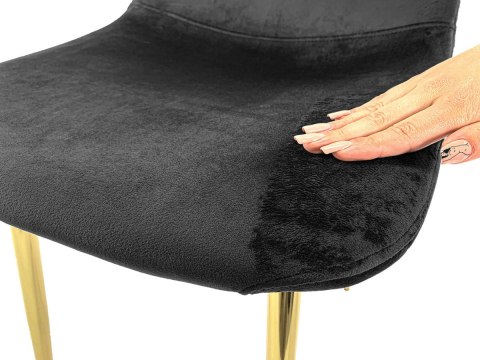 Krzesło tapicerowane GIULIA VELVET BLACK GOLD Lugano