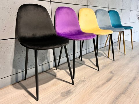 Krzesło tapicerowane GIULIA VELVET BLACK Lugano