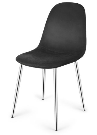 Krzesło tapicerowane GIULIA VELVET BLACK SILVER Lugano