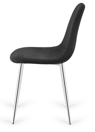 Krzesło tapicerowane GIULIA VELVET BLACK SILVER Lugano
