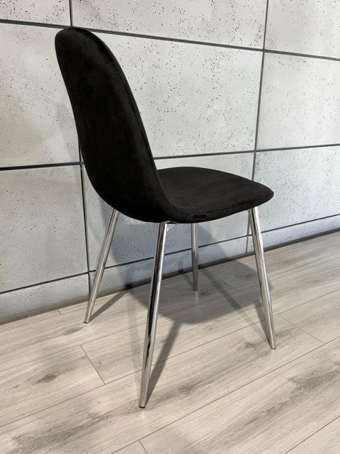 Krzesło tapicerowane GIULIA VELVET BLACK SILVER Lugano Krzesło tapicerowane GIULIA VELVET BLACK SILVER Lugano
