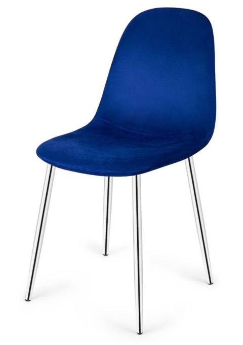 Krzesło tapicerowane GIULIA VELVET BLUE SILVER Lugano