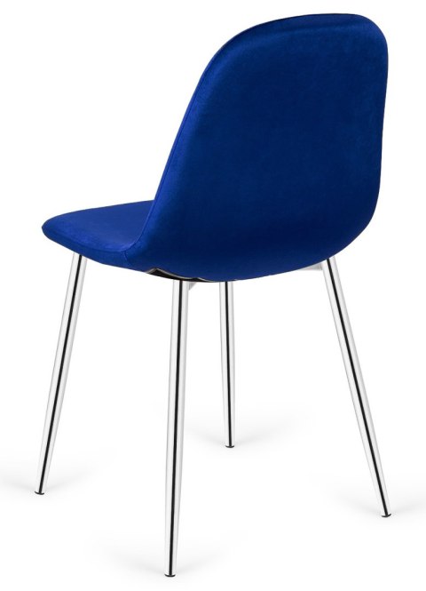 Krzesło tapicerowane GIULIA VELVET BLUE SILVER Lugano
