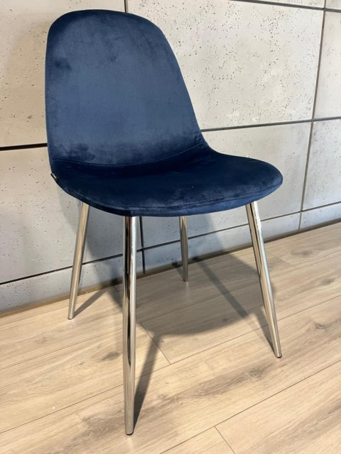 Krzesło tapicerowane GIULIA VELVET BLUE SILVER Lugano