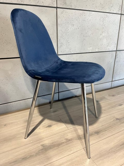 Krzesło tapicerowane GIULIA VELVET BLUE SILVER Lugano