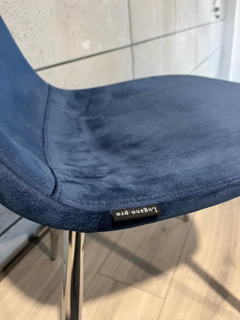 Krzesło tapicerowane GIULIA VELVET BLUE SILVER Lugano