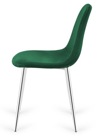 Krzesło tapicerowane GIULIA VELVET GREEN SILVER Lugano