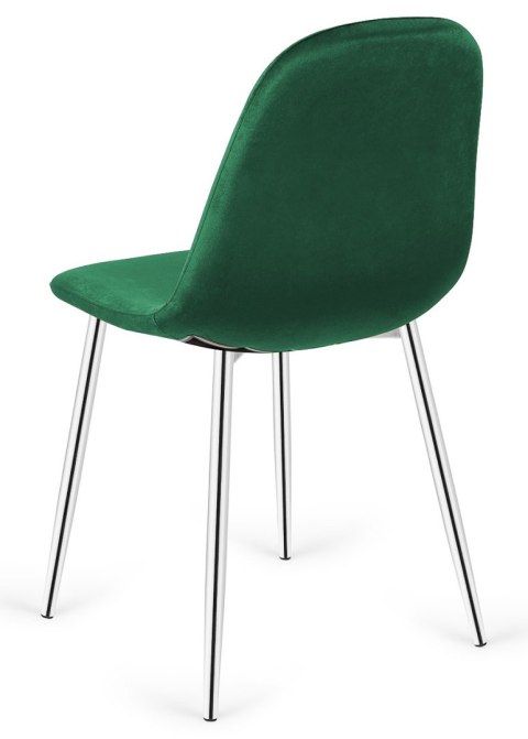 Krzesło tapicerowane GIULIA VELVET GREEN SILVER Lugano
