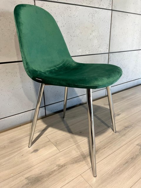 Krzesło tapicerowane GIULIA VELVET GREEN SILVER Lugano