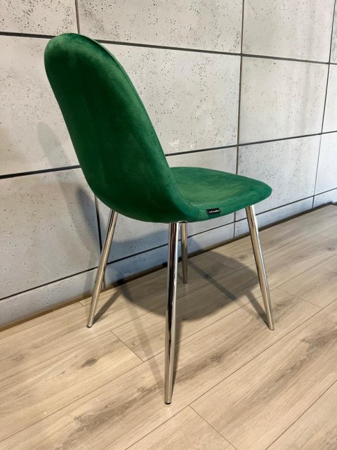 Krzesło tapicerowane GIULIA VELVET GREEN SILVER Lugano