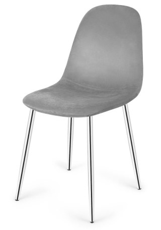 Krzesło tapicerowane GIULIA VELVET GREY SILVER Lugano