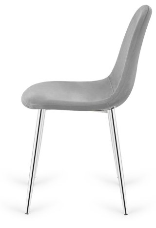 Krzesło tapicerowane GIULIA VELVET GREY SILVER Lugano