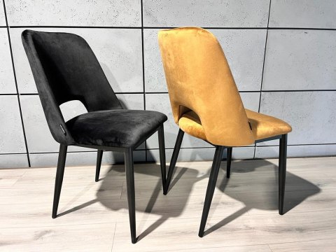 Krzesło tapicerowane GOTI BLACK VELVET Lugano