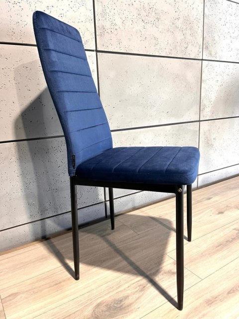 Krzesło tapicerowane VALVA LINE VELVET BLUE Lugano