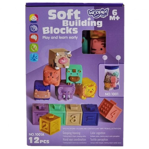WOOPIE BABY Klocki Sensoryczne Układanka do Ściskania Dźwięk Nauka Liczenia 12 el. Woopie WOOPIE BABY Klocki Sensoryczne Układanka do Ściskania Dźwięk Nauka Liczenia 12 el. Woopie