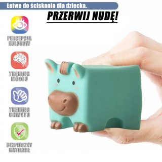 WOOPIE BABY Klocki Sensoryczne Zwierzątka Układanka do Ściskania + Dźwięk 6 el. Woopie