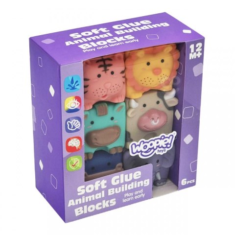 WOOPIE BABY Klocki Sensoryczne Zwierzątka Układanka do Ściskania + Dźwięk 6 el. Woopie WOOPIE BABY Klocki Sensoryczne Zwierzątka Układanka do Ściskania + Dźwięk 6 el. Woopie