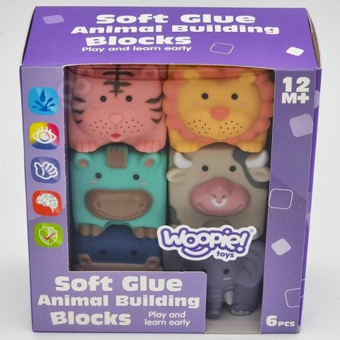 WOOPIE BABY Klocki Sensoryczne Zwierzątka Układanka do Ściskania + Dźwięk 6 el. Woopie WOOPIE BABY Klocki Sensoryczne Zwierzątka Układanka do Ściskania + Dźwięk 6 el. Woopie