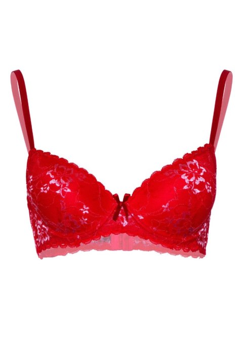 Demi bra with floral lace Red Daring Intimates Demi bra with floral lace Red Daring Intimates