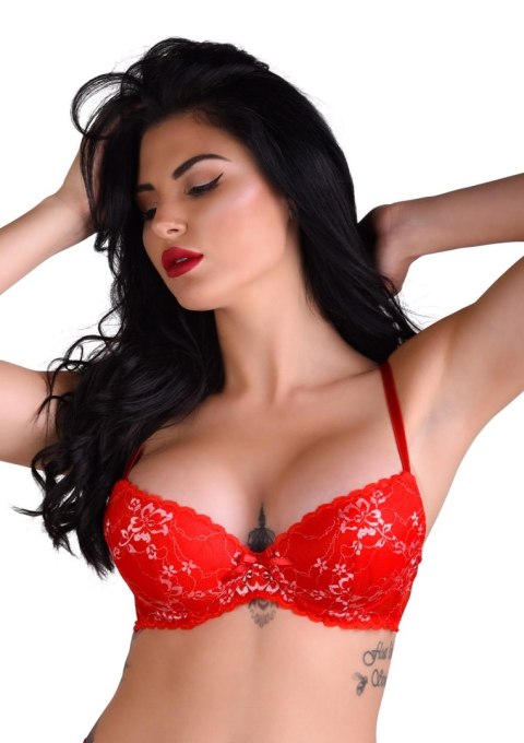 Demi bra with floral lace Red Daring Intimates Demi bra with floral lace Red Daring Intimates