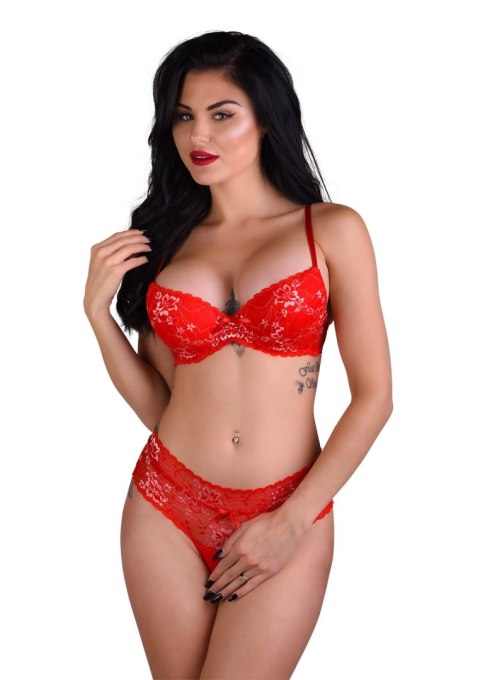 Demi bra with floral lace Red Daring Intimates Demi bra with floral lace Red Daring Intimates