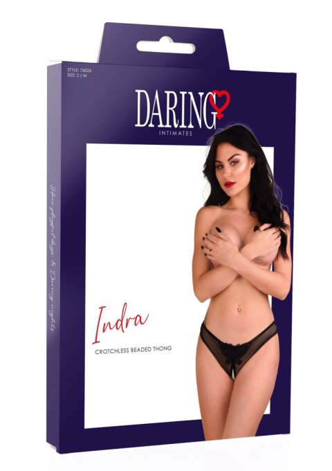 Indra crotchless beaded thong Black Daring Intimates