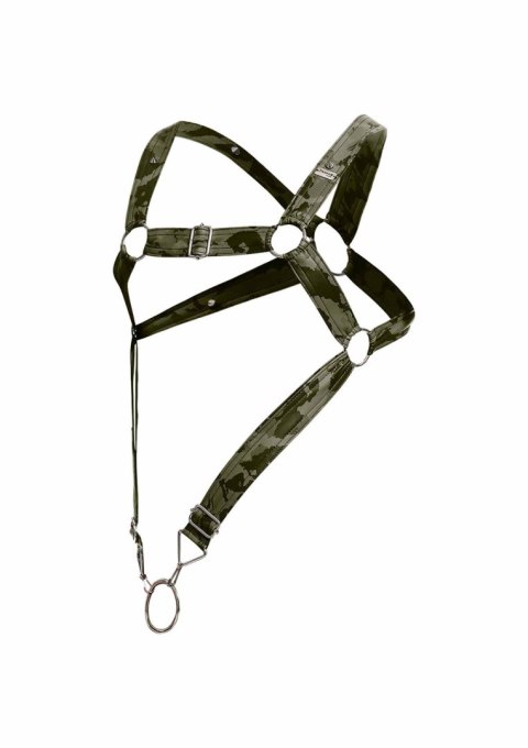DNGEON Cross Cockring Harness Green MOB Eroticwear